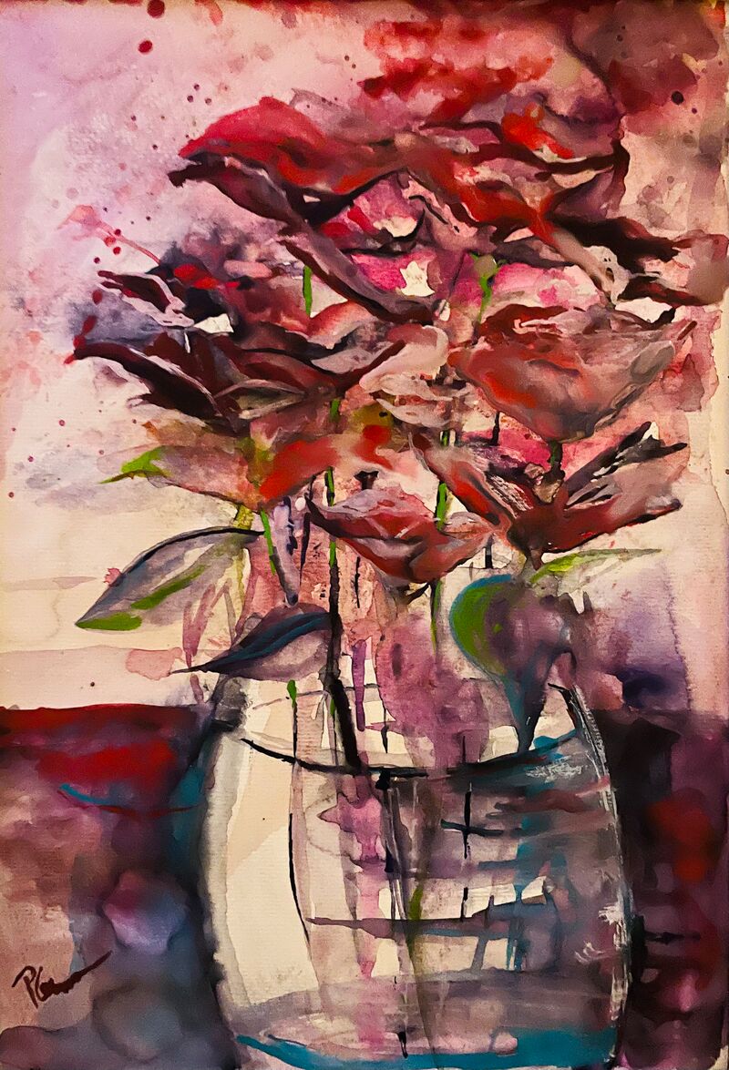 Moderne Blume in Aquarell