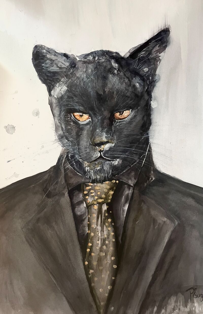 Modere Kunst eines Pumas im Anzug