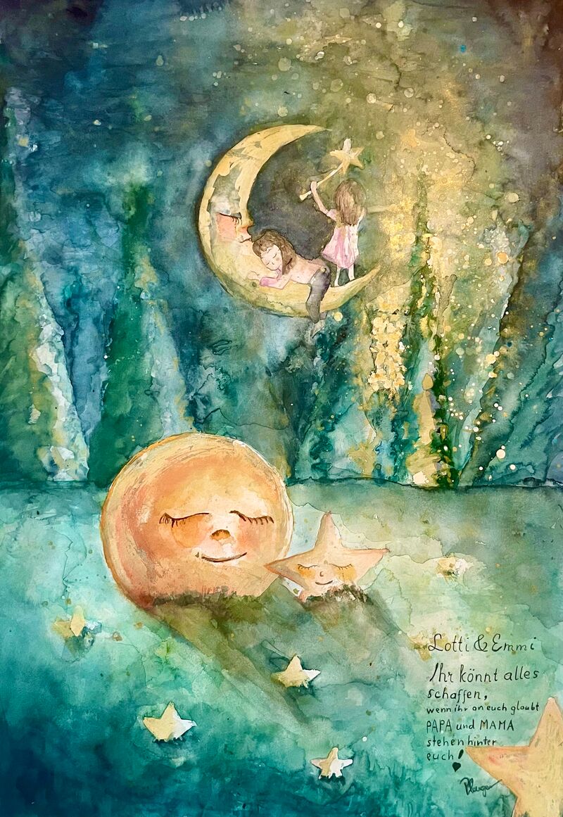 Traumhaftes Bild fürs Kinderzimmer (Optional mit persönlicher Widmung)